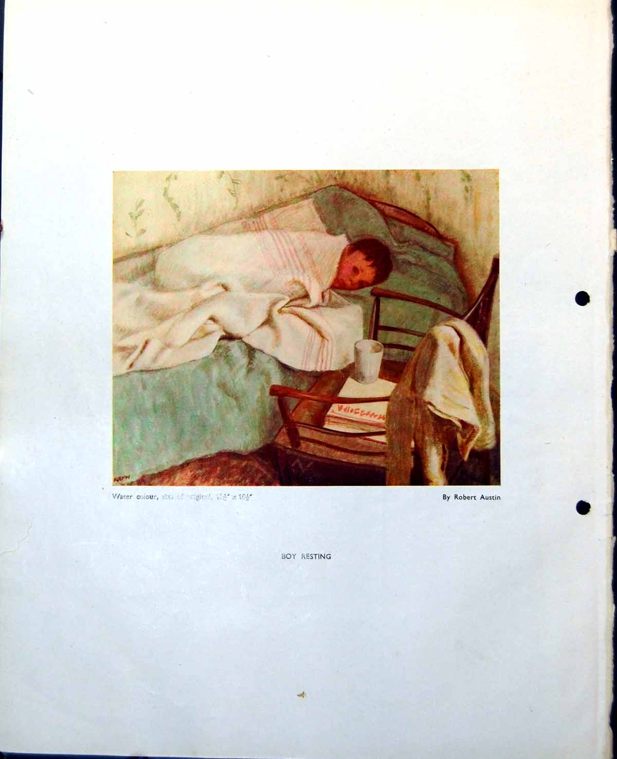 Old Boy Resting Robert Austin Sketch Adoration Magi Gb Tiepolo 1948 20th