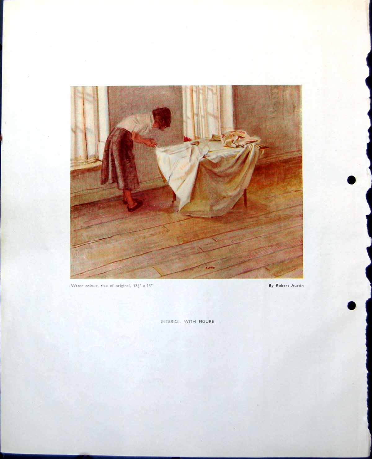 Old Interior With Figure Robert Austin Althorne Essex R Moring 1948 0 20th