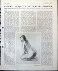 Old Vintage Print Nude Charcoal Study Robert Austin Pencil Charcoal 1948 0 20th