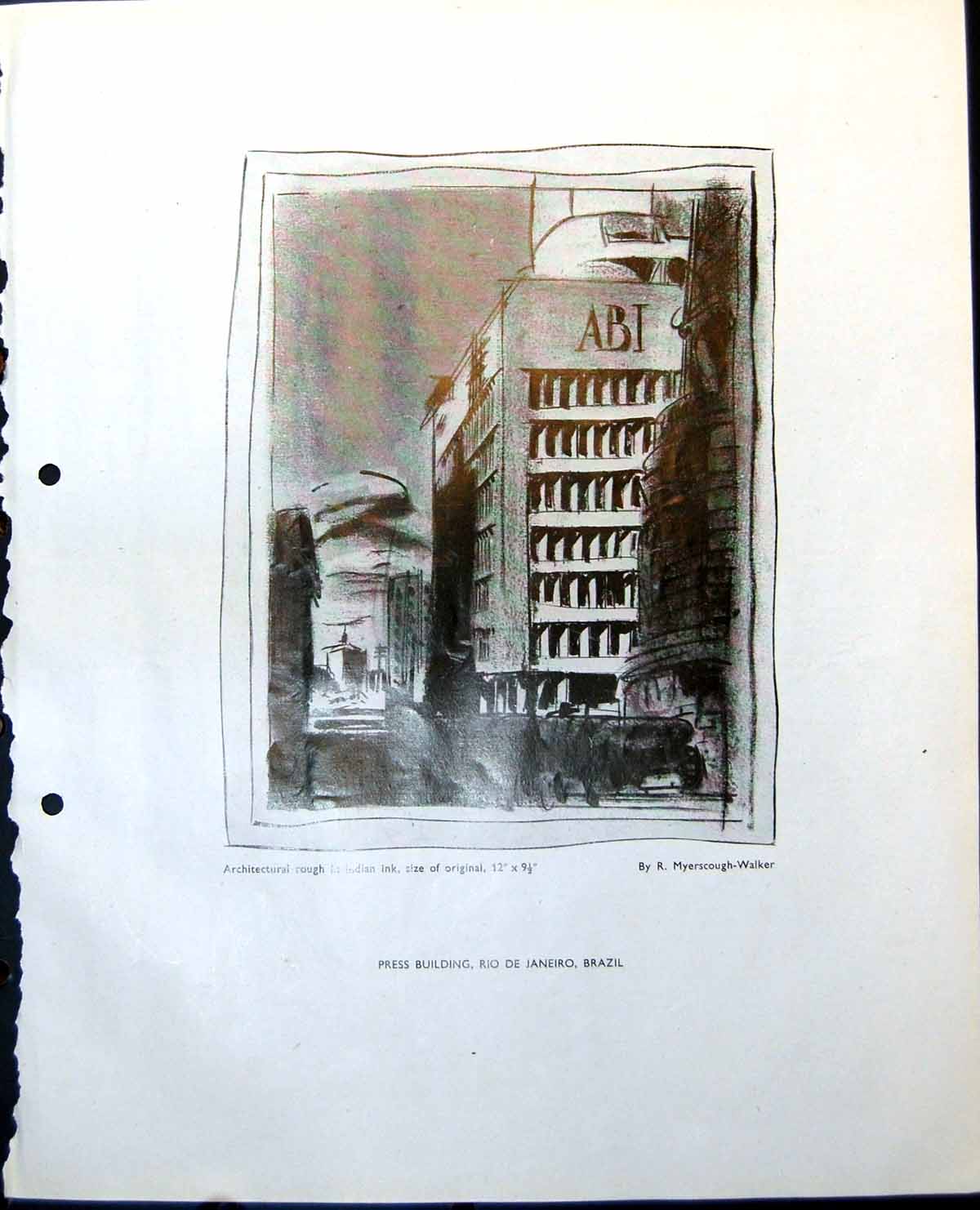Old Print Press Building Rio De Janeiro Brazil R. Myerscough-Walker 1948 20th