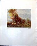 Antique Print The Woodcutter David Cox Sketch Valley Farm J Constable 1949