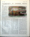 Old Vintage Print Bosham Shore Boats Myrescough-Walker Cocktail Bar 1949 20th