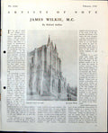 Antique Old Print Chartres James Wilkie Fisherman'S Houses Martiques 1949 20th