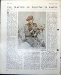 Original Old Vintage Print Five Bob Man Flat Cap Dog Foliage Allen M1949 20th