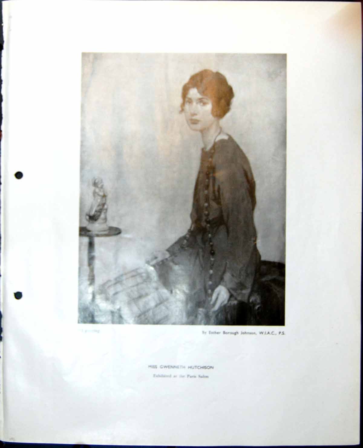 Original Old Vintage Print Miss Gewnneth Hutchison Esther Borough Johnson 1949