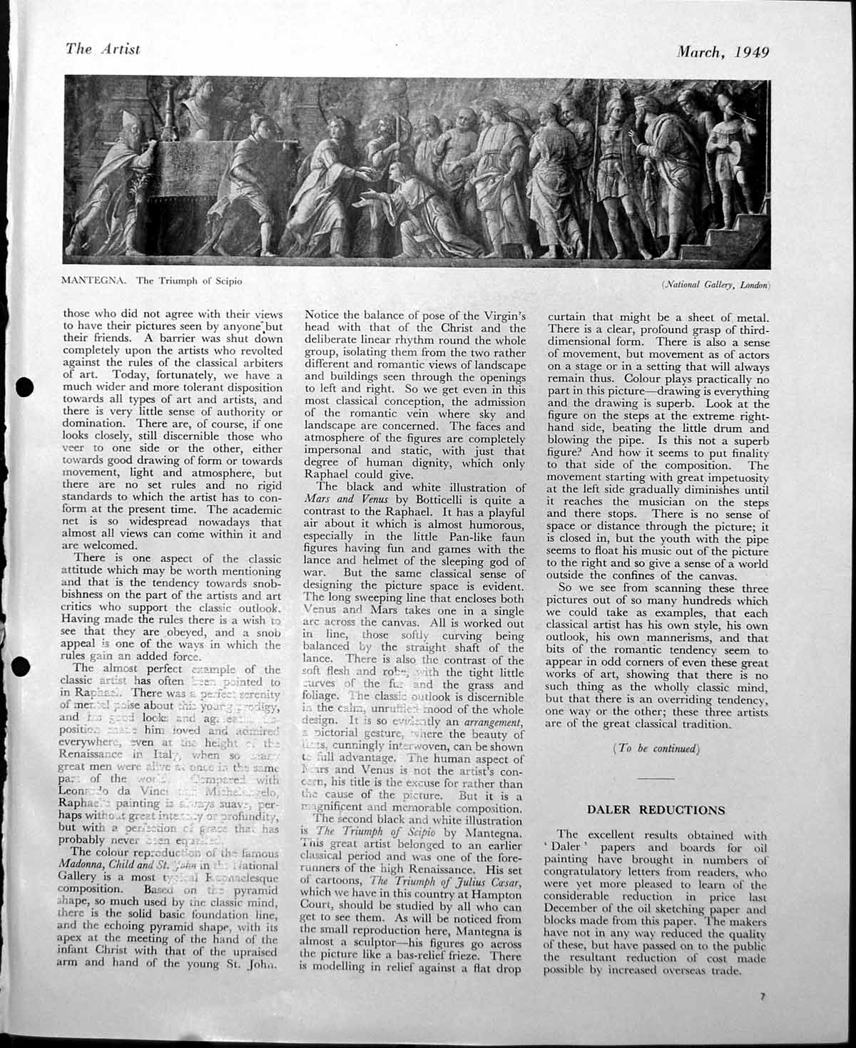 Old Mantegna Triumph Scipio Bas-Relief Frieze Ajrichardson York 1949 0 20th