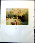 Antique Print Frank Sherwin Stream Bank Cookham The Wayside Inn Horse 1949 0