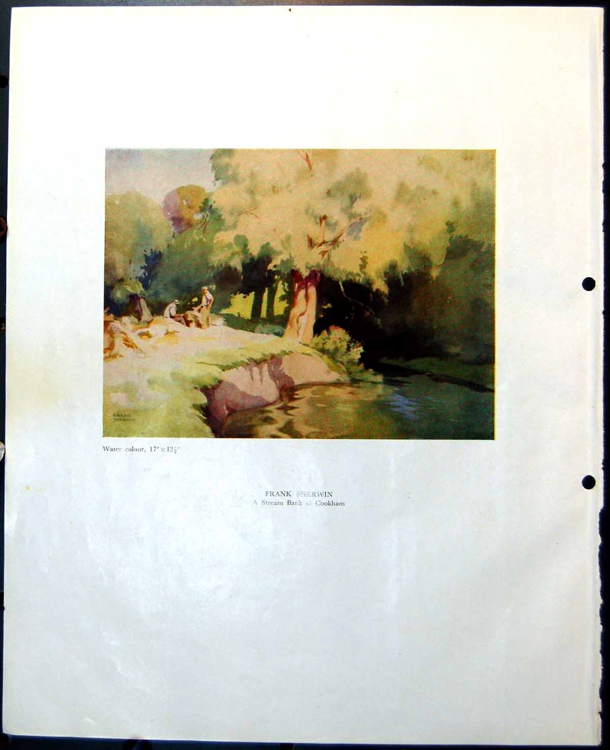 Antique Print Frank Sherwin Stream Bank Cookham The Wayside Inn Horse 1949 0