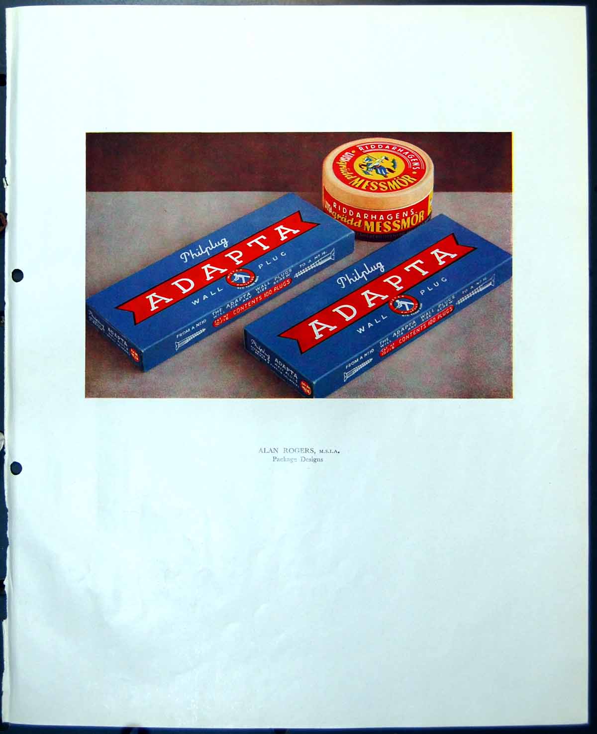 Old Vintage Print Alan Rogers Package Designs Adapta Manikin Cigars 1949 0 20th