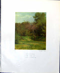 Old Vintage Print Corner A Garden R Buhler Trees Grass Shades Green 1949 0 20th