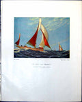 Antique Print Yacht Charles Pears Churchyard St Nicholas King'S Lynn 1949 0 20th