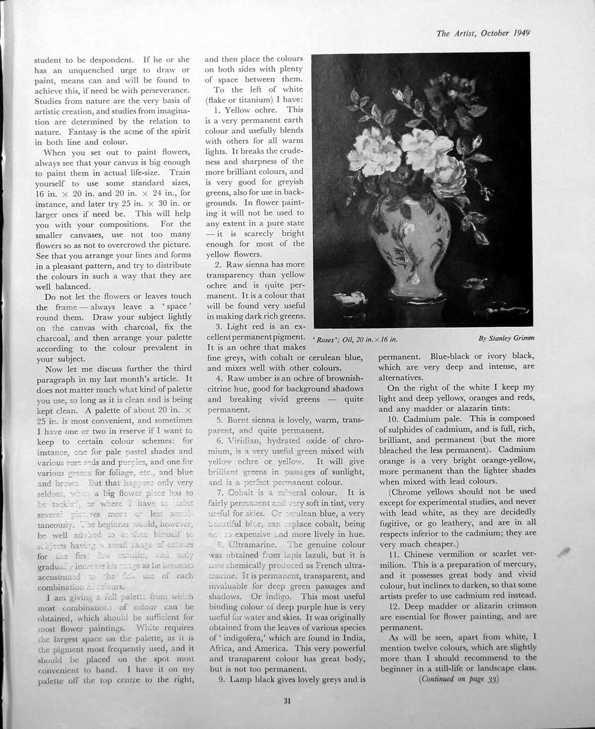 Antique Old Print Roses Stanley Grimm Specimen Beam Sea Charles Pears 1949 0