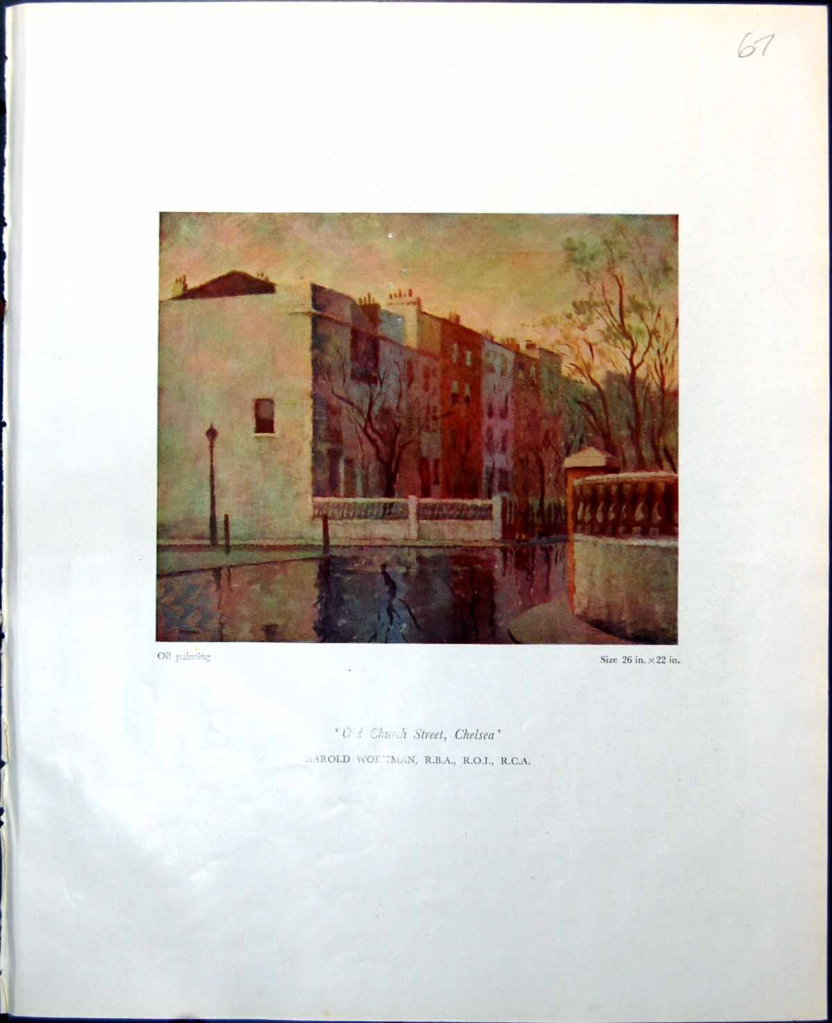 Old Print Church St Chelsea H Workman Irish Boy Miniature J Ayling 1949 0 20th