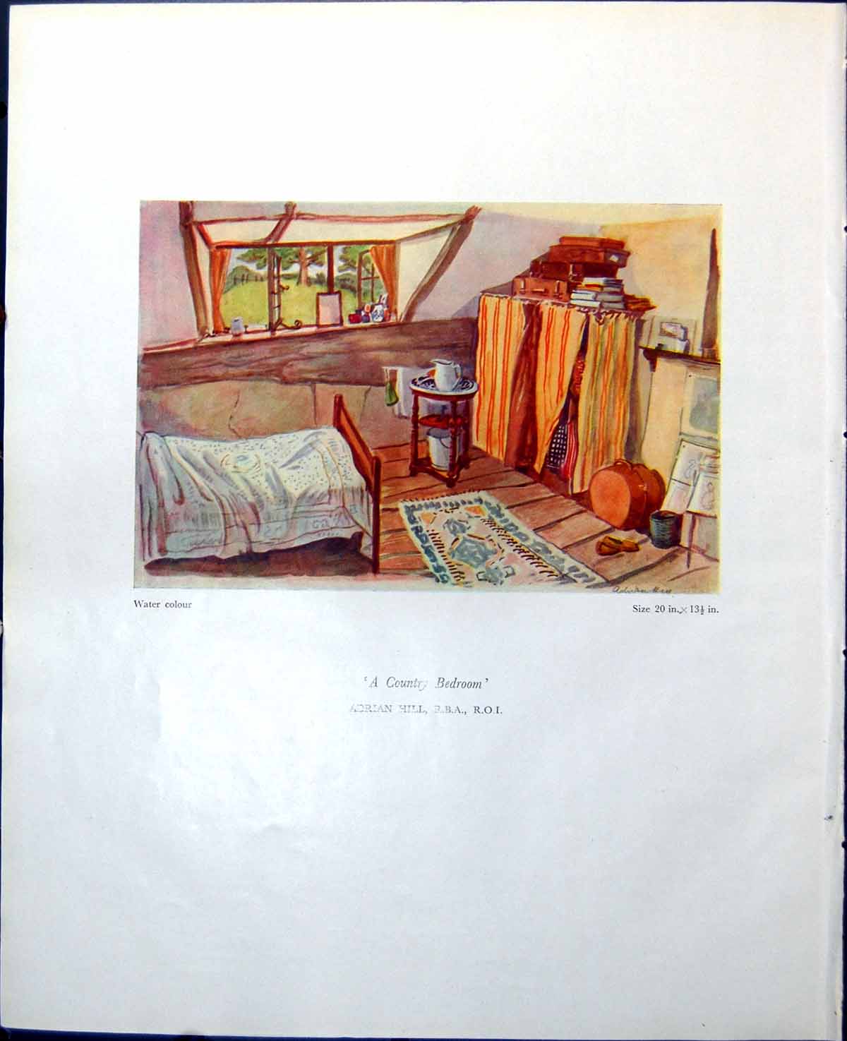 Antique Old Print Country Bedroom Adrian Hill Cottage Dressing Table 1949 0 20th