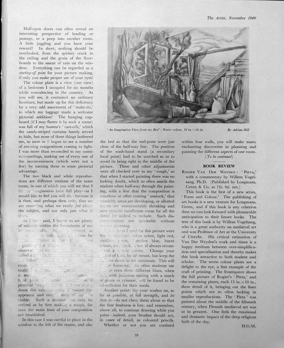 Old Imaginative View From Bed A Hill R.M.S. Orcades Charles Pears 1949 0 20th
