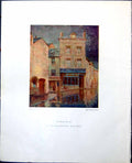 Antique Old Print Brixham Devon HarWorkman Ss Oronsay Low Tide C Pears 1949 0