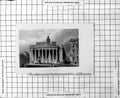 Antique Old Print The Royal Exchange Building Pillars Carving People Statue