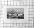 Original Old Antique Print Brewer'S Alms Houses Mile End People Walking 1828