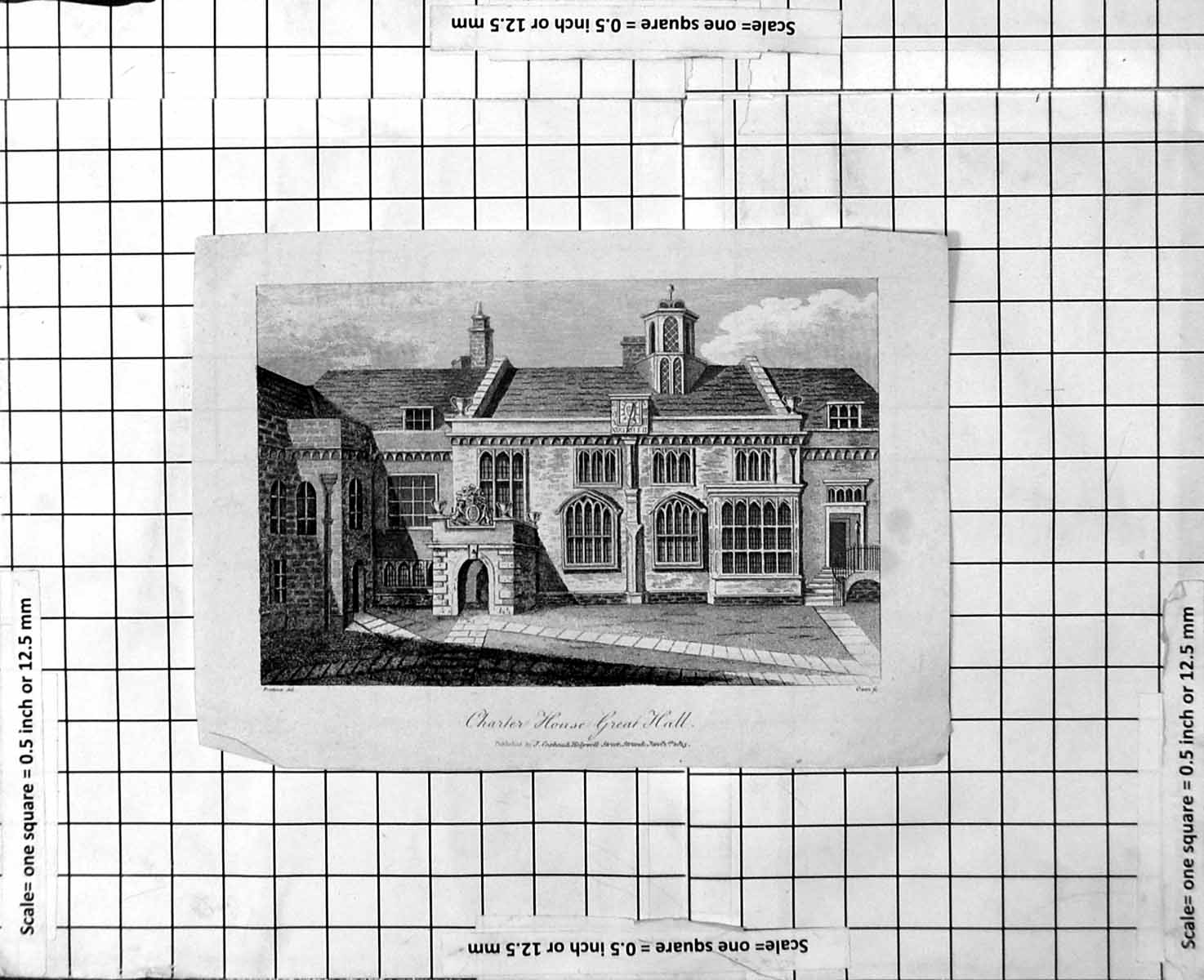 Original Old Antique Print Westminster Hall Frontispiece Beauties England Wales