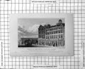 Antique Old Print Temple Muses Finsbury Square Exterior Horse Carriage 1828