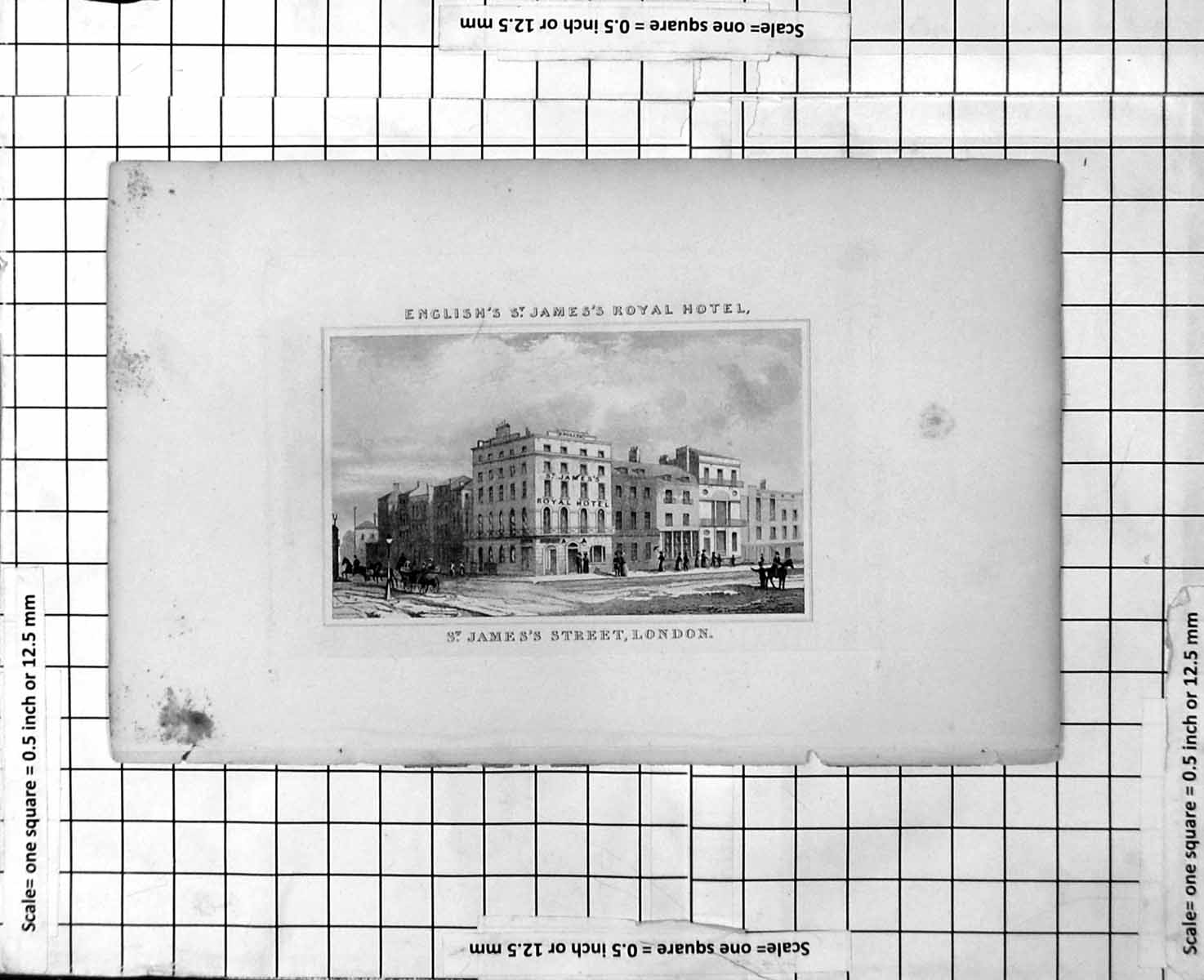 Antique Print English'S St. James'S Royal Hotel St. James'S Streeet London