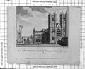 Antique Old Print View Westminster Abbey And St Margaret'S Church Adjoining