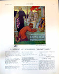 Old Print Man Pray Death Scythe A. Abramovitz Exeter Guildhall Rudge 1915 20th