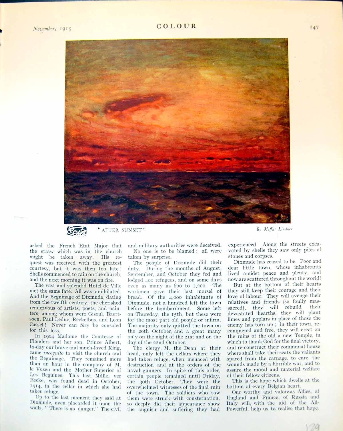 Old After Sunset Moffat Lindner En Campine Belgium M.H. Meunier 1915 20th