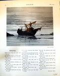 Old Print Wreck Sailing Ship Aground Broken Masts C.R. Wylie Sea Sky 1915 20th