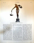 Old Sculpture Scales Time G. Bazes Lady Seated Design E. Lucchesi 1915 20th