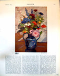 Antique Old Print Still Life Flowers Ethel Wright Amsterdam M. Barker 1915 20th