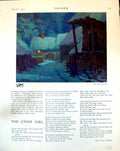 Old Village Snow Scene Night J. Littlejohns Tree D.E.G. Woolard 1915 20th