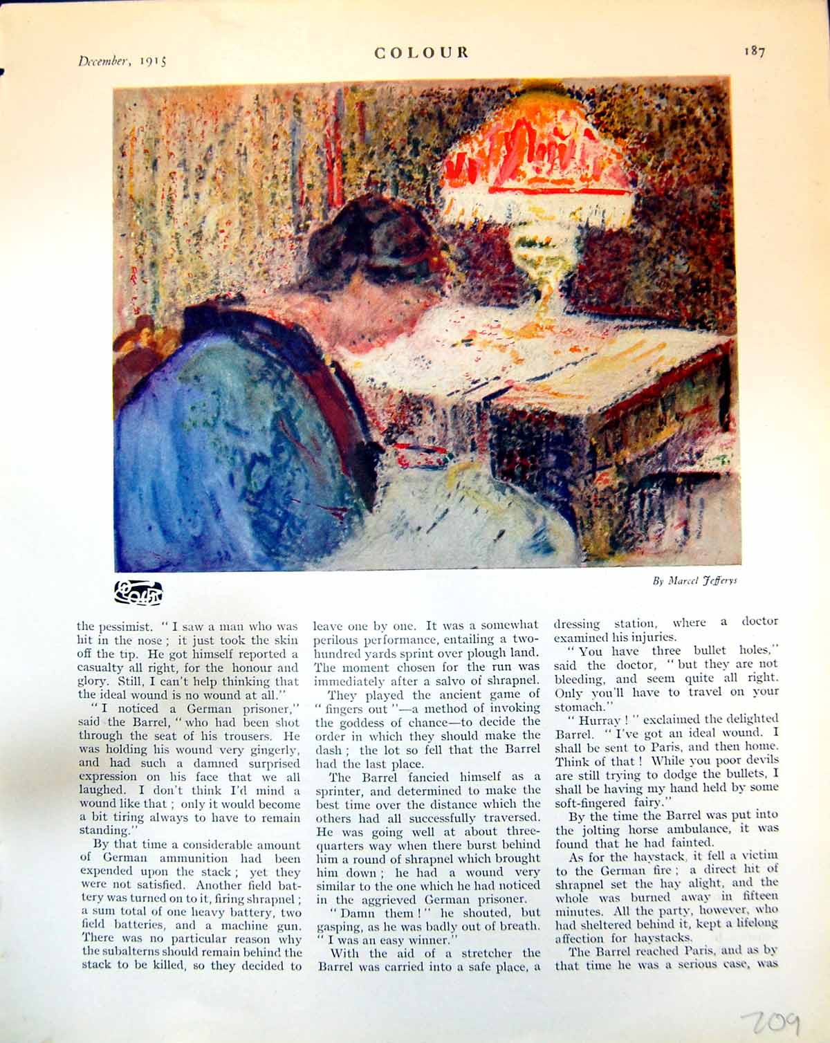 Old Print Woman Head Bowed Marcel Jeffreys Portrait Man Dante Conte 1915 20th
