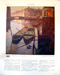 Antique Print Night Canal Ghent Albert Baertson Dragon R.C. Matsuyama 1916 20th