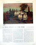 Antique Print Scene Hamlet G. Sheringham Colourful Garden Tree D. Gray 1916