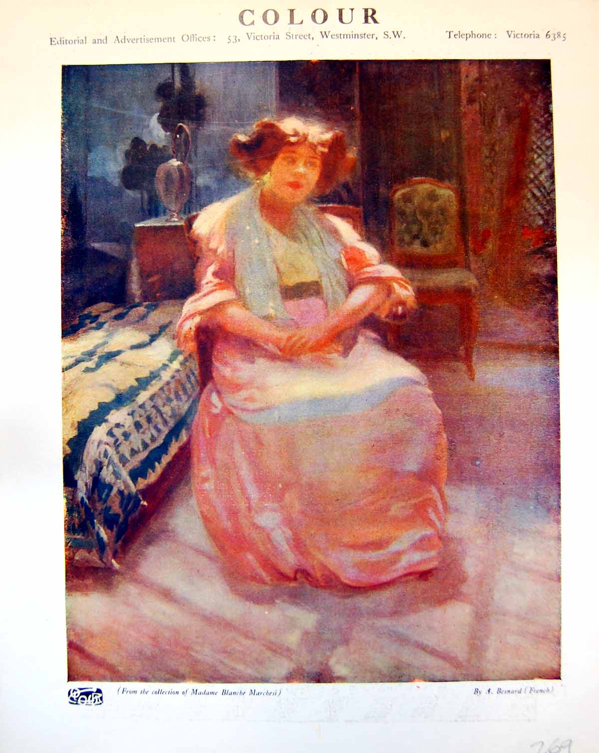 Old Lady Seated Pinks A. Besnard Port Algiers Twilight Lighthouse 1916 20th