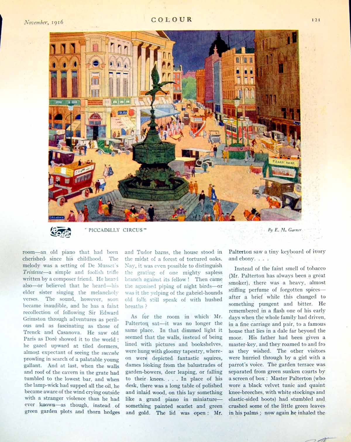 Old Piccadilly Circus E.M. Garner L.B. Swann Light Buildings Town 1916 20th