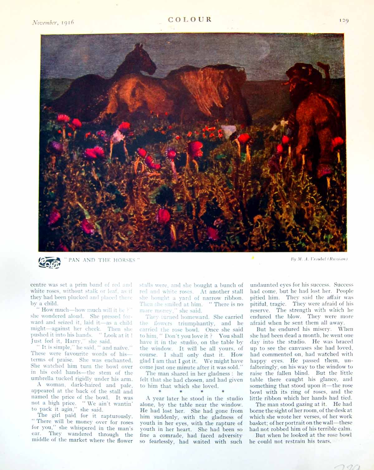 Old Pan And The Horses M.A. Vroubel Mountains Trees W. Dewhurst 1916 20th