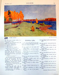 Antique Old Print River Scene Trees Levitan Street Madura Albert Besnard 1916