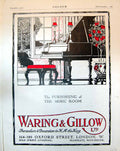 Antique Print Waring & Gillow Furnishing Advertisement The Music Room 1916 20th
