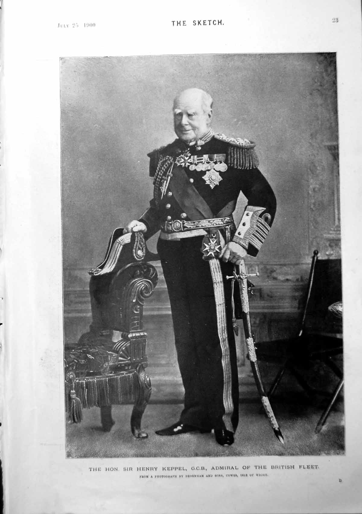 Old Hon. Sir John Keppel Admiral British Fleet P Arthur W Emery 1900 Victorian
