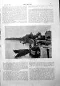 Antique Old Print Torre Del Lago Where Puccini Lives Miss Lily Brayton 1900