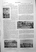 Antique Print George Parr Top Hat Cricketer Ladies Cricket Marylebone 1900 20th