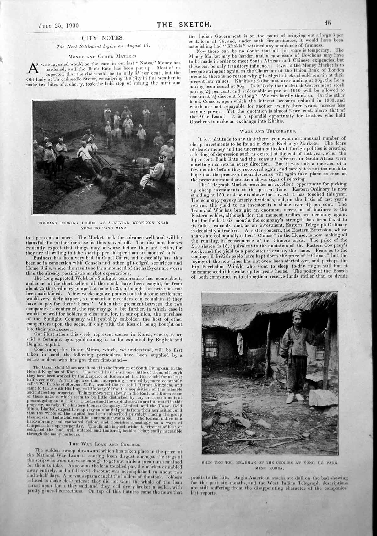 Antique Old Print Koreans Rocking Dishes Alluvial Workings Yong Ho Pang 1900