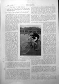 Antique Old Print Mr Fd Frost Bicycle Goodwood Going Start Horses Owners 1900
