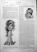 Antique Old Print Summer Gown Paris Hat Mr Ef Knight War-Correspondent 1900