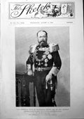 Original Old Antique Print Lamented Duke Edinburgh Second Son Her Majesty 1900