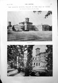 Antique Old Print Osborne House Isle Wight Major-General Sir Jf Maurice 1900