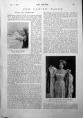 Antique Old Print Miss Olga Nethersole Actress Hotel Majestic Harrogate 1900