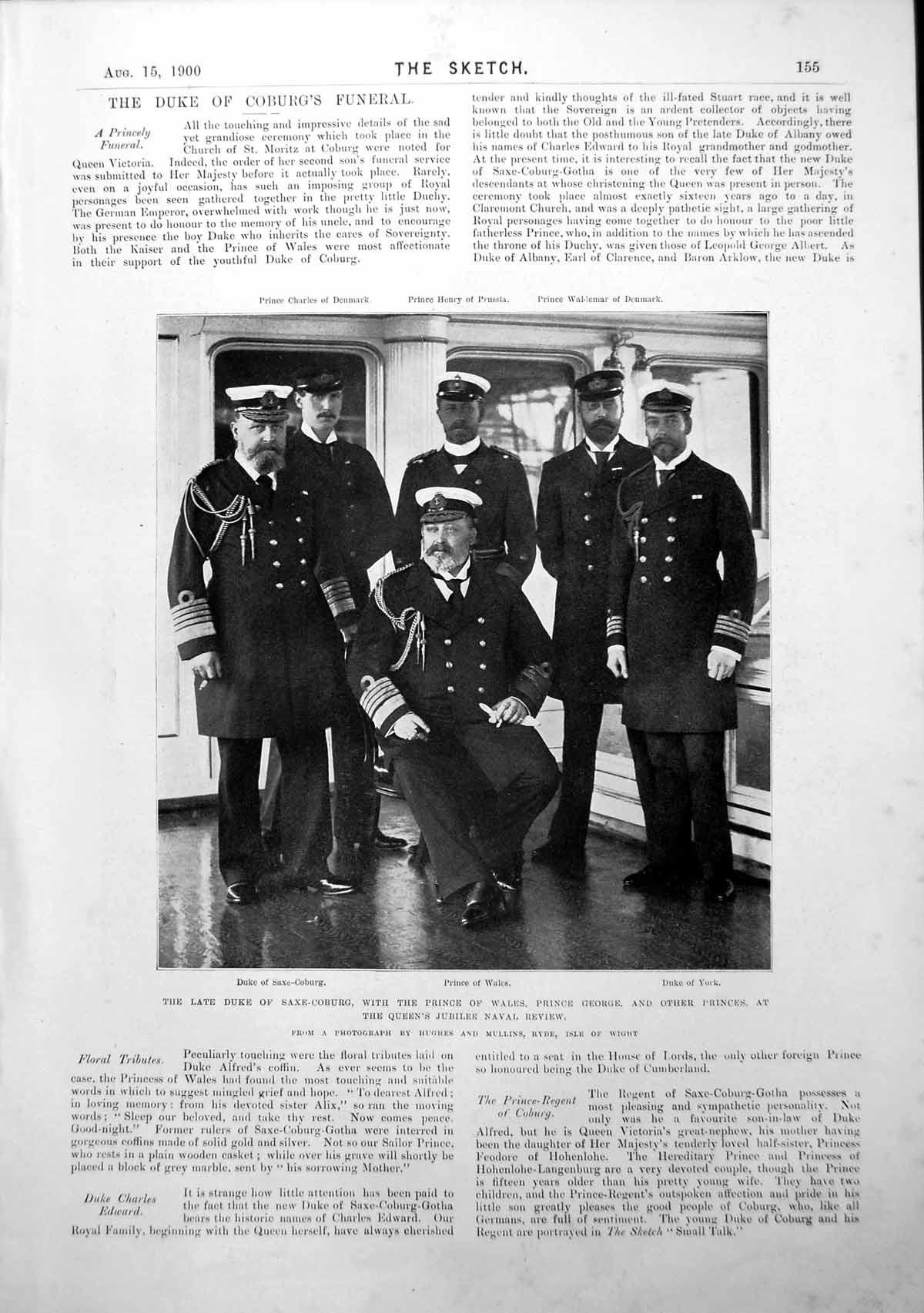 Old Print Queen'S Jubilee Naval Review Princes Rose Boote In Maisie 1900 20th
